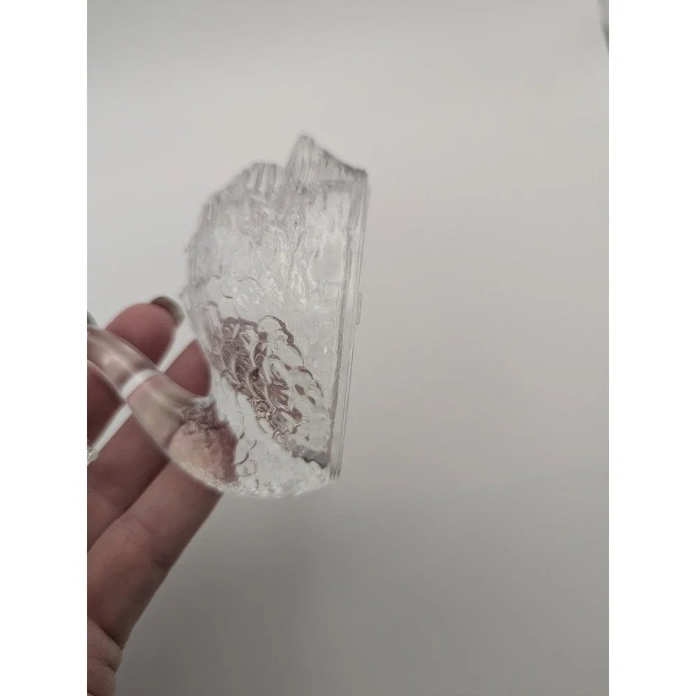 Clear Glass Swan Figurine Trinket Dish‎ Lid ONLY 3.5